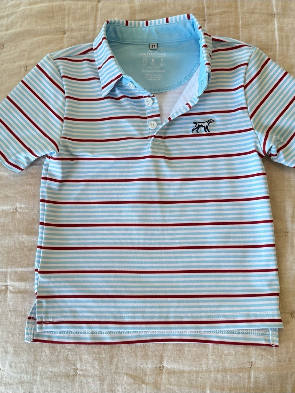 Fieldstone 4T Striped Patriotic Polo